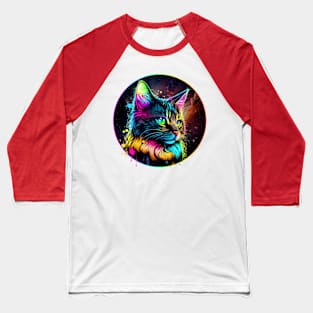 Maine Coon Kitten - Cosmic Clouds Baseball T-Shirt